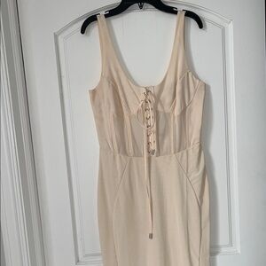 Forever 21 Cream Lace-Up Dress